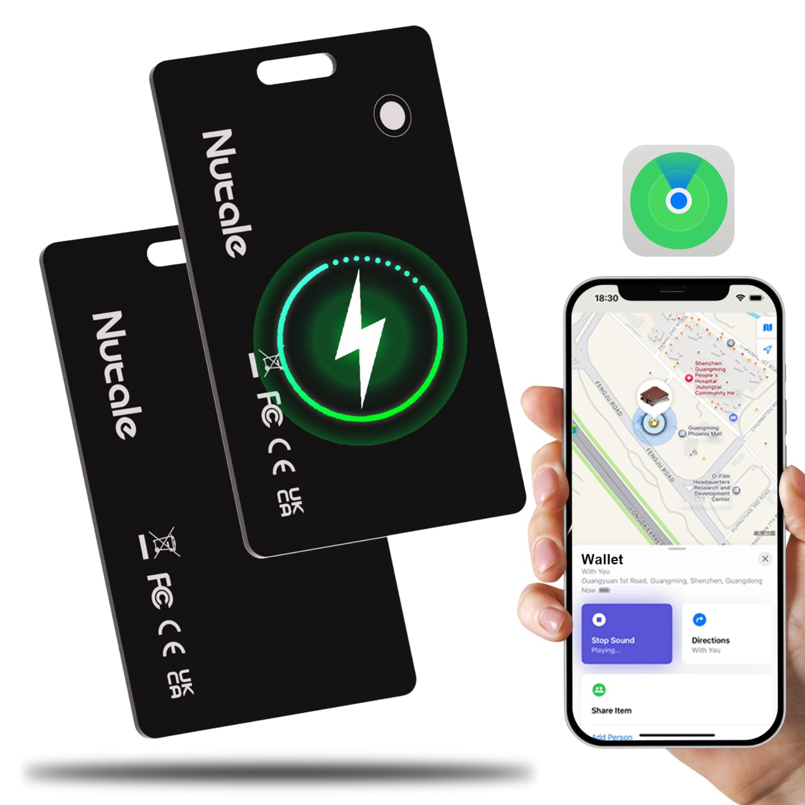 Amazon.com: Nutale Rechargeable Wallet Tracker Tag Card, Works